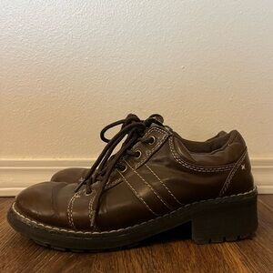 Brown chunky loafers